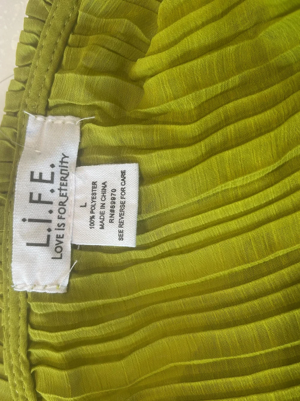 Lime Green Ruffle Tie-Front Blouse - Picture 5 of 5